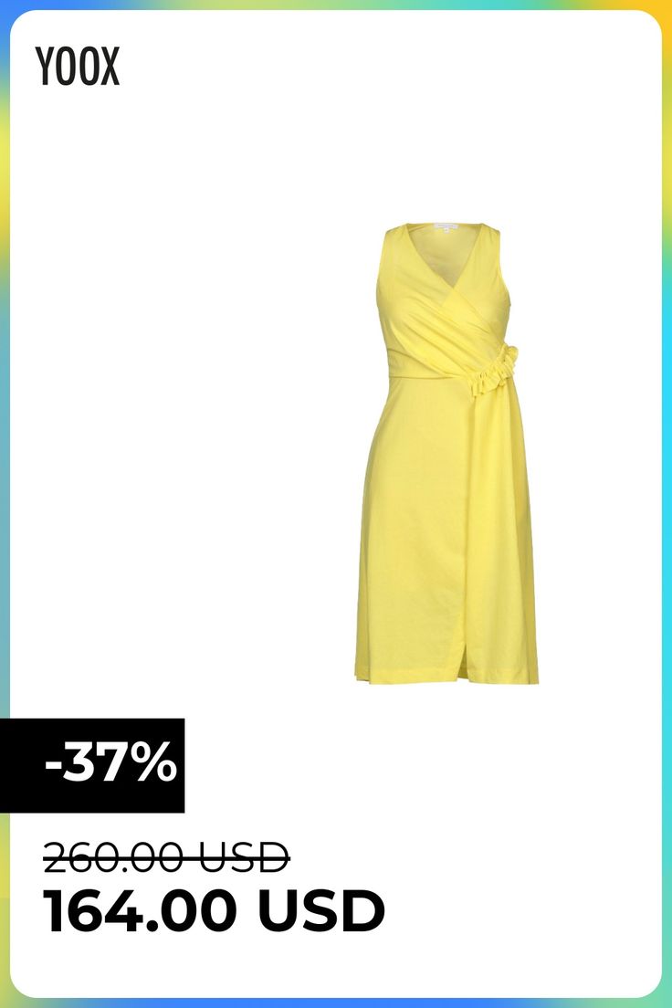 jersey, ruffles, basic solid color, v-neck, sleeveless, no pockets, unlined , Color: Yellow , Size: 8 Ruffles, Midi Dress, Solid Color, V Neck, Yellow, Color, Design