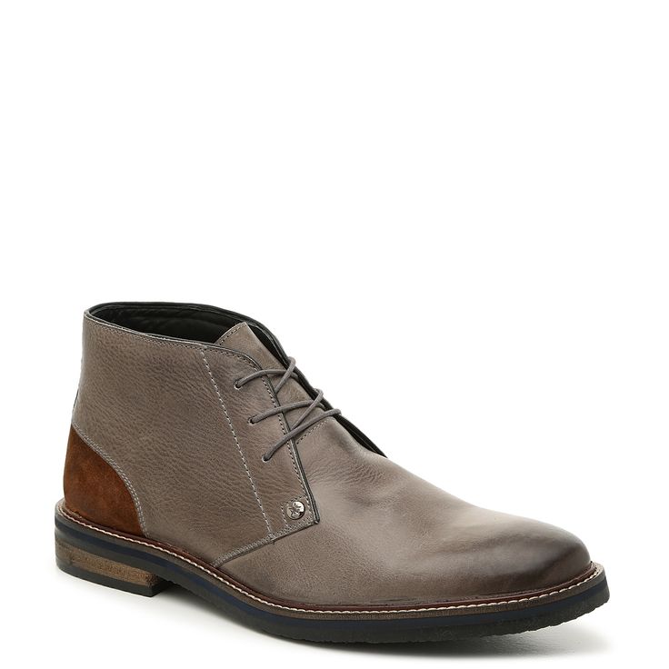 Rustic Asphalt-Ask For More Leather Chukka Boot With a fresh stacked heel detail and modern contrast stitching, the mixed material Ask For More chukka boot from Rustic Asphalt can be worn dressed up, casual, and anywhere in between! Fall Snip Toe Chukka Boots For Workwear, Lace-up Boots For Business Casual In Fall, Lace-up Boots For Business Casual Fall Season, Casual Business Winter Boots, Brown Ankle-high Chukka Boots For Work, Brown Casual Boots With Contrast Sole, Casual Moc Toe Boots For Business Casual, Casual Snip Toe Lace-up Boots For Fall, Casual Brown Boots With Contrast Sole