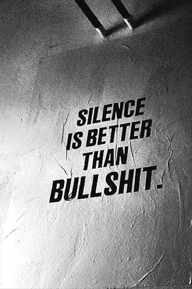 Silence is better than bullshit Silence Is Better, White Photo, Quotable Quotes, True Words, The Words, Great Quotes, Inspirational Words, Words Quotes, Wise Words