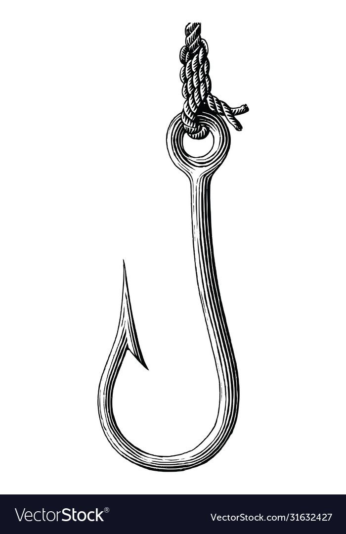 a hook with a rope hanging from it on a hook clipping in black and white