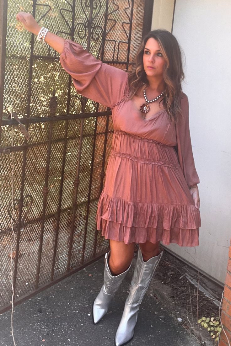 Dinner by Moon Light Dress Country Western Dresses Plus Size, Moon Light Dress, Plus Size Cowboy Boots Outfit, Dress And Cowgirl Boots, Country Western Dresses, Fall Country Wedding, Moonlight Dress, Western Dress With Boots, Fall Wedding Guest