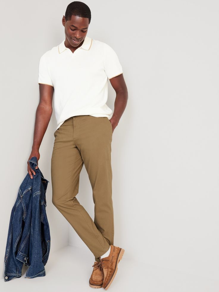 contoured waistband button front belt loops zip fly hip pockets back welt pockets with button closure at left cotton 98% spandex 2% Elite Fashion, Athletic Build, Cashmere Turtleneck, Old Money Aesthetic, Chino Pants, Stylish Fashion, Chinos Pants, Sophisticated Style, Old Money