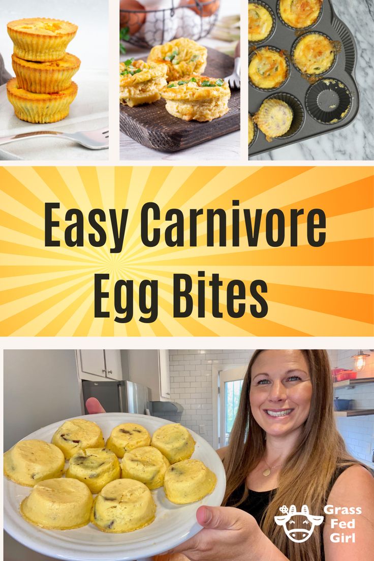 the cover of easy cannivor egg bites with pictures of eggs and muffins