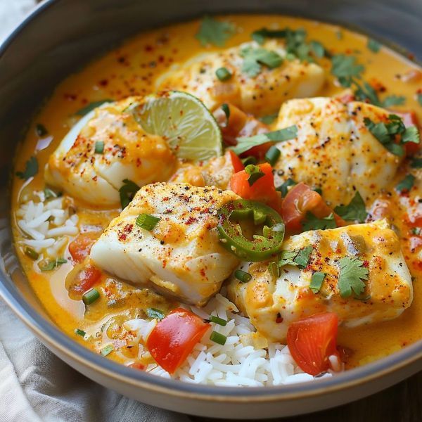 a bowl filled with fish and rice topped with cilantro, lime wedges and garnishes