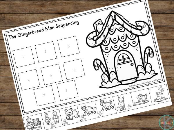 a printable gingerbread man sequencer for kids to practice numbers 1 - 10