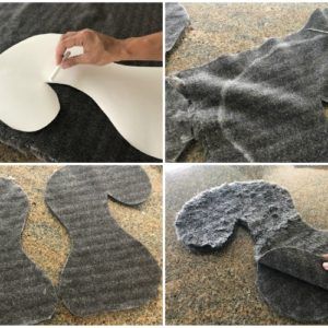 the process to make an elephant made out of felt