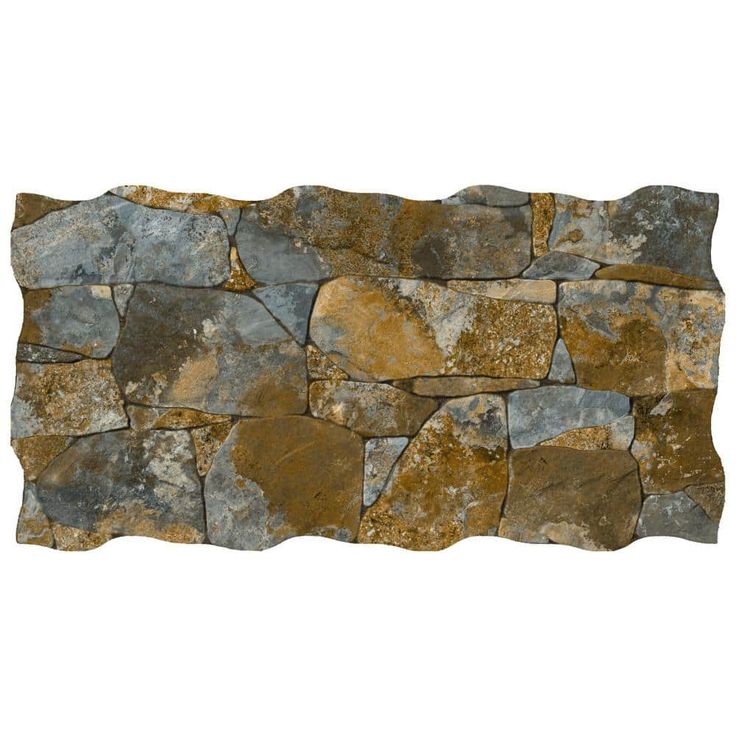 a stone wall with brown and gray rocks on it's sides, against a white background