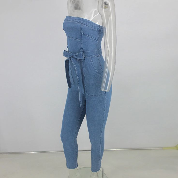 Type: Jumpsuits Length: Full Length Material: Polyester Item Type: Jumpsuits & Rompers Style: Sexy & Club Decoration: Sashes Fabric Type: Broadcloth Fit Type: skinny Pattern Type: Solid Gender: Women gender: rompers womens jumpsuit Casual High Rise Strapless Denim Jumpsuit, Casual High-rise Fitted Strapless Jumpsuit, Fitted Denim Blue Strapless Jumpsuit For Summer, Summer Fitted Denim Blue Strapless Jumpsuit, Summer Denim Blue Strapless Jumpsuit, High Waist Strapless Jumpsuit With Pockets, Casual Fitted Strapless Jumpsuit Medium Wash, Summer Denim Fitted Strapless Jumpsuit, Casual Fitted Medium Wash Strapless Jumpsuit