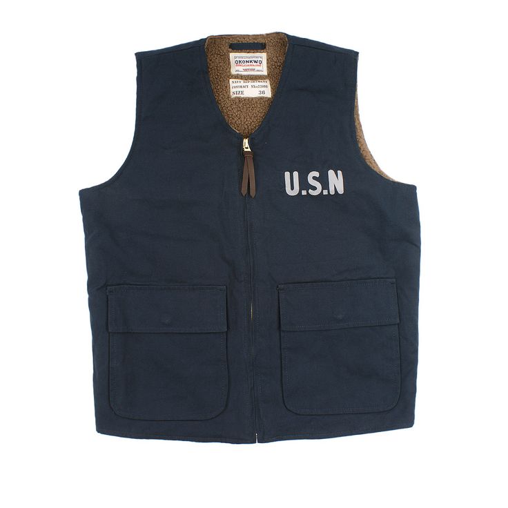 Please Kindly Noted That If You Want to Wear It Loose, Please Choose OneSize Up Product Type: Canvas Vest Jackets Material:100% Cotton Stereotype: Regular Fit Target Gender: Male Body Type: Regular Height Type: Regular Sleeve Type: Sleeveless Product Care: Machine Wash Fit Type: Regular NeckStyle: Zipper Theme: Causal,Vingtage,Classic Lining:Cashmere Lining Pocket: Yes Blue Cotton Vest With Pockets, Military Style Winter Workwear Vest, Winter Military Work Vest, Navy Cotton Outerwear With Pockets, Casual Navy Vest With Pockets, Navy Sleeveless Outerwear With Pockets, Blue Cotton Outerwear For Outdoor Activities, Navy Sleeveless Vest With Pockets, Military Style Cotton Vest Outerwear