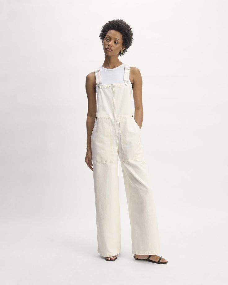 The Gardener Overall White Denim Overalls Outfit, Utility Cotton Overalls With Patch Pockets, Cotton Overalls With Patch Pockets And Bib Front, Utility Style Cotton Overalls With Straight Leg, Utility Cotton Overalls With Straight Leg, Cotton Utility Overalls With Straight Leg, Utility Cotton Overalls With Relaxed Fit, Utility Style Spring Overalls For Everyday, Spring Utility Overalls For Everyday