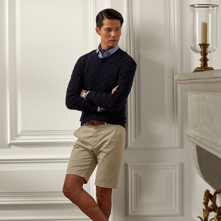 In Italian stretch cotton these Slim Fit shorts are garment-dyed to achieve additional softness and tonal dimension. Classy Man, Ralph Lauren Purple Label Men, Fair Isles, Trendy Fits, Ralph Lauren Slim Fit, American Casual, Stretch Cotton Fabric, Slim Fit Chinos, Purple Label