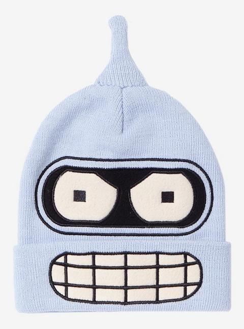 Futurama Bender Beanie, Futurama Bender, Beanie Collection, Cool Beanies, Silly Clothes, Brand Ideas, College Fits, Reference Drawing, Y2k Jewelry, Tall Hoodies