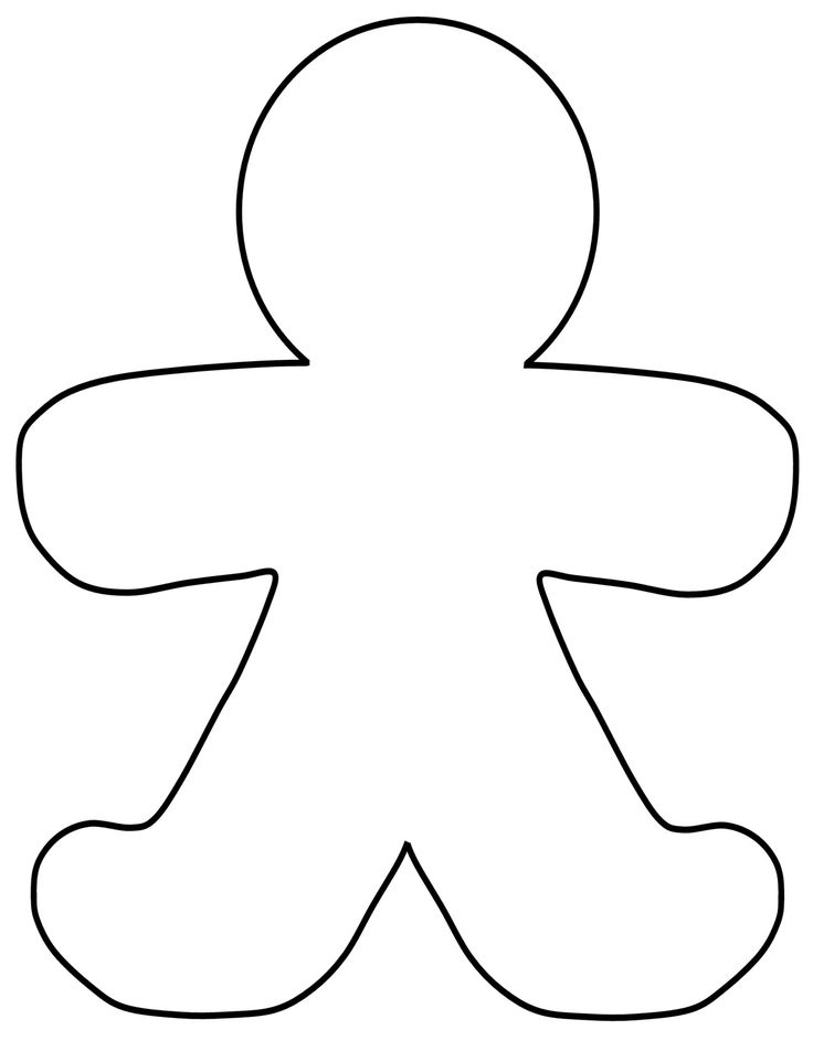 an outline of a gingerbread cookie on a white background with the shape cut out