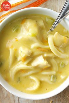 a bowl of soup with noodles and vegetables