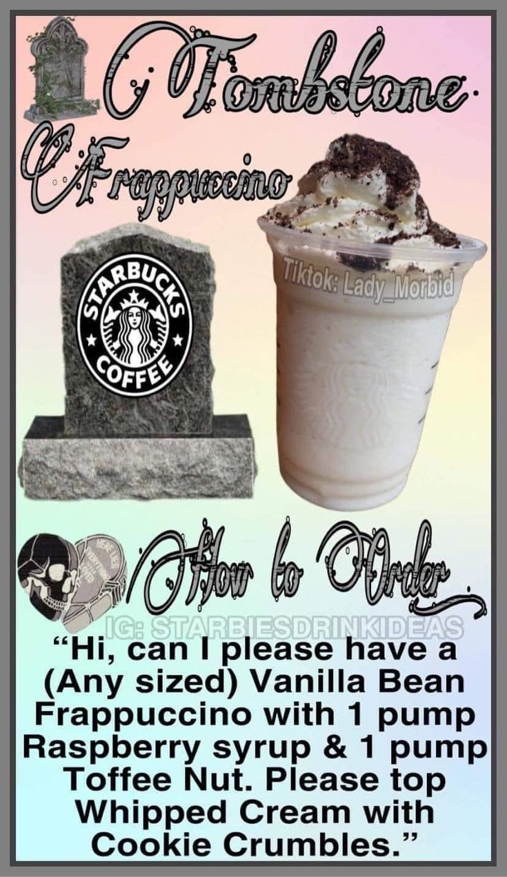 an advertisement for a coffee drink with information about it