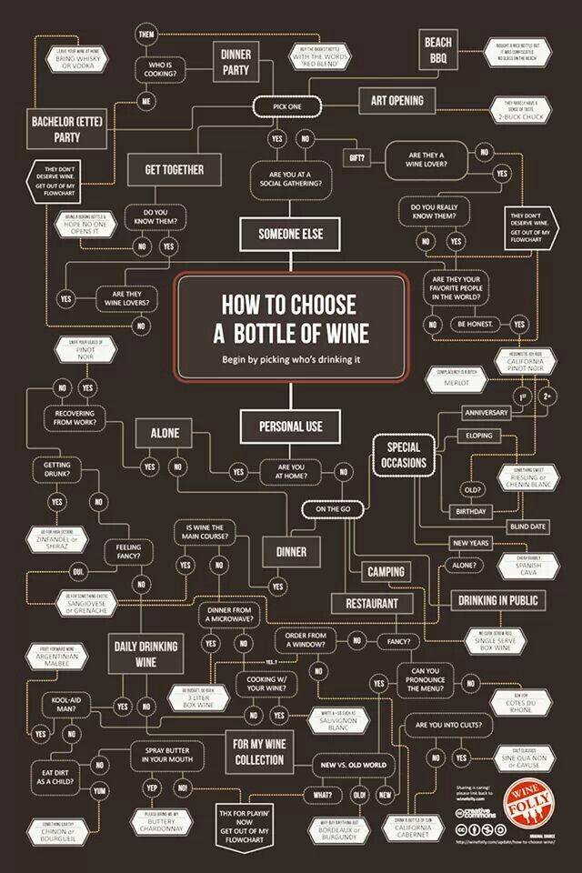 a wine tasting flow chart with the words how to choose a bottle of wine