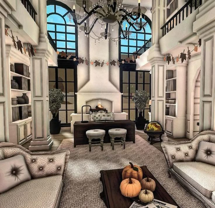 Bloxburg Bloxburg Fancy House Ideas, Bloxburg House Interior Modern, Royal Bloxburg House, Bloxburg Loft House Exterior, Classy Bloxburg House, Bloxburg Custom Builds, Elegant Bloxburg House, Bloxburg Traditional House, Welcome To Bloxburg House Ideas