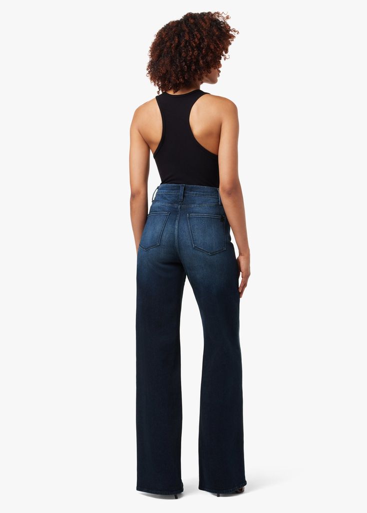 The high-rise, wide leg Mia jean in ‘Cinema' has the comfort and ease of stretch. In an authentic indigo with a light enzyme wash, these jeans are a seasonless, of-the-moment style.11 1/2" RISE34" INSEAM98% Cotton, 2% ElastaneMODEL IS WEARING SIZE 26 11 1/2" front rise 15 3/4" back rise 23" leg opening 34" inseam Modern High Rise Dark Wash Flare Jeans, Indigo Wide Leg Flare Jeans With Five Pockets, High Rise Indigo Flare Jeans, Stephanie Gottlieb, July 4th Sale, Size Chart For Kids, Savile Row, Dark Indigo, Newborn Boy