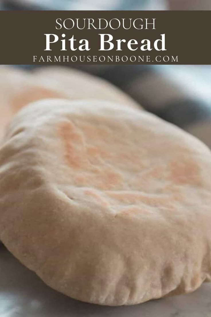 homemade sourdough pita bread is ready to be baked in the oven for dinner