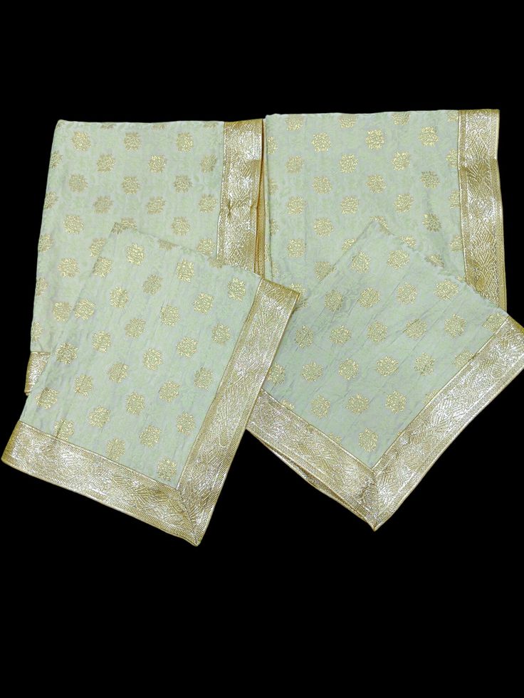 Sri Guru Granth Sahib Ji Rumala Sahib Double Set with Palkan /Rumala Brochet Fabric/RELIGIOUS RUMALA SAHIB full set of palkan Read The Description before ordering. 2 x Rumala Sahib 1.18 x 1.32 Meter  2 x Palkan :60 x 47 cm Golden Gota: 5 cm Color: Off White base Pattern: Golden  Floral and light green booty work(woven) Complete Double Set Fabric: Brochet. Sri Guru Granth Sahib Ji Rumala Sahib. Rumala Sahib is a cloth used to cover Dhan-Dhan Sri Guru Granth Sahib Ji. Beautifully Hand Crafted Double-set Rumala Sahib Set. 2 Pcs Rumala Sahib and 2 Pcs Palkan. Sri Guru Granth Sahib, Guru Granth Sahib Ji, Guru Granth Sahib, Full Set, Hand Crafted, Etsy Accessories, Accessory Gift, Gift Card, Pet Supplies