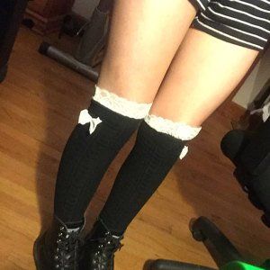 rwlj added a photo of their purchase Girls Long Socks, Lace Boot Socks, Lace Leg Warmers, Black Leg Warmers, Over The Knee Socks, Black Socks, Women Legs, Long Socks, Black Legs