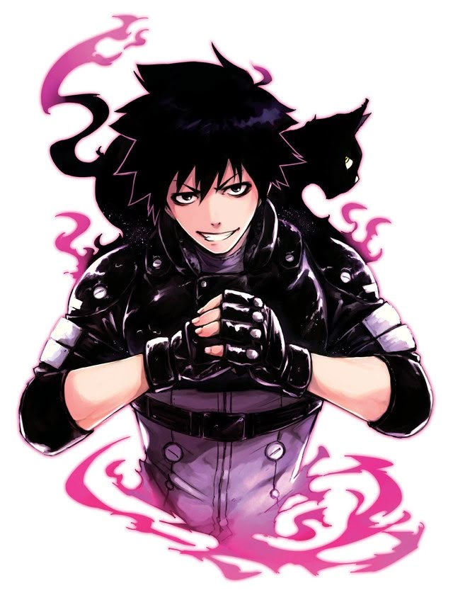 an anime character with black hair and cat ears, holding his hands on his chest