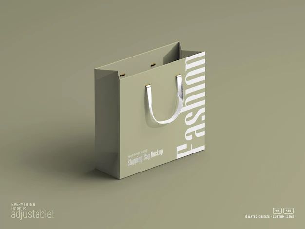 a white shopping bag with the word fresh on it's front and side handles