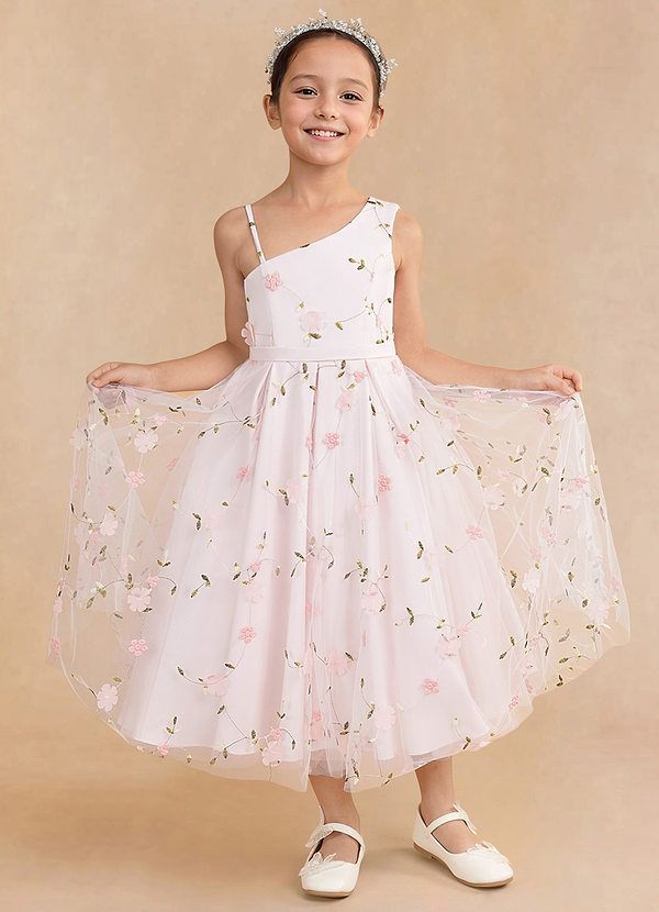 Flower Girl Dress For Kids, Flower Girl Dresses Colorful, Pastel Flower Girl Dresses, Flower Girl Dresses Floral, Flowers Girl Dresses, Maple Wedding, Tea Length Flower Girl Dress, Pink Flower Girl, Tea Length Tulle