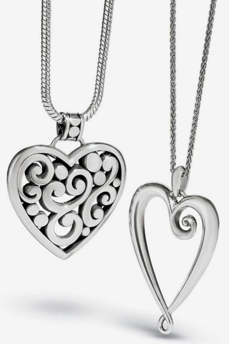 High-polished surfaces and swirling motifs recall vintage Taxco jewelry - sculpted in a modern new way for today's woman. Elegant Nickel Free Heart Necklace, Elegant Nickel Free Metal Heart Necklace, Elegant Nickel-free Metal Heart Necklace, Elegant Swirl Necklace For Gifts, Elegant Swirl Necklace For Gift, Elegant Artistic Design Jewelry For Anniversary, Elegant Artistic Jewelry For Anniversary, Elegant Heart-shaped Oxidized Jewelry, Elegant Double Heart Metal Necklace