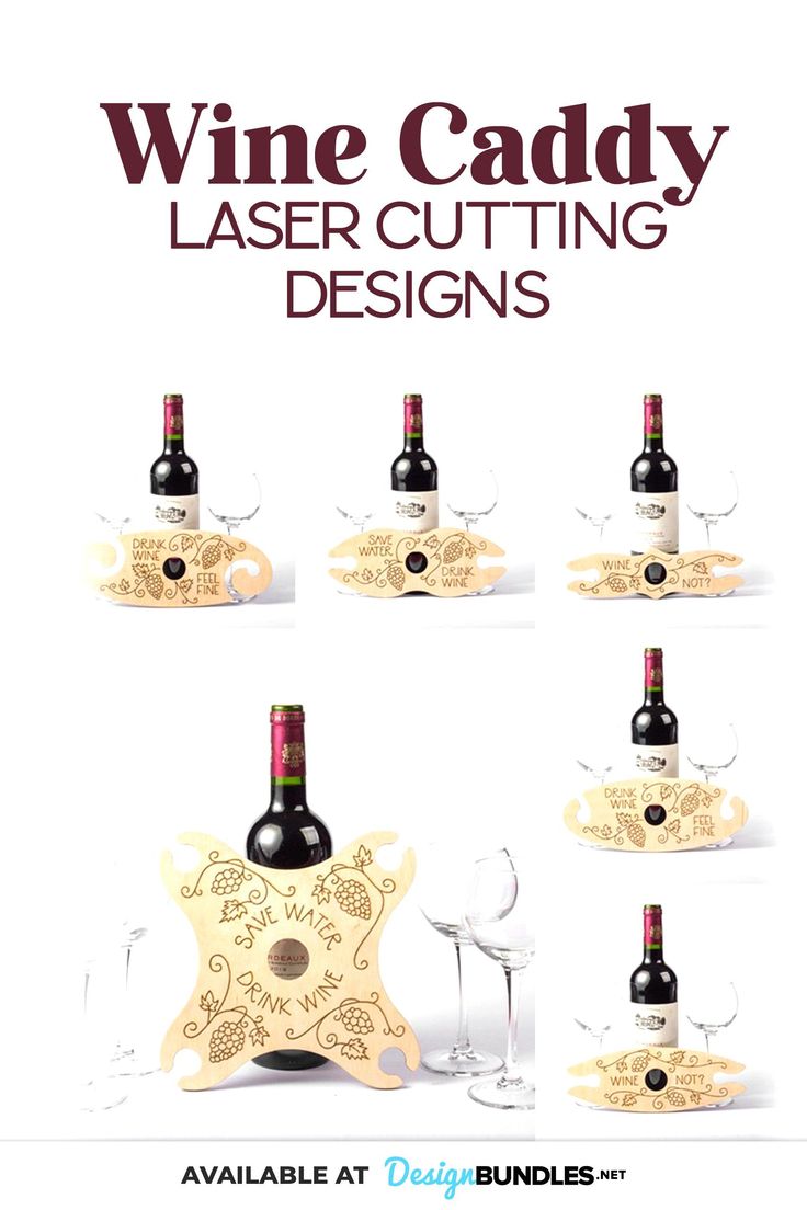 wine caddy laser cutting designs