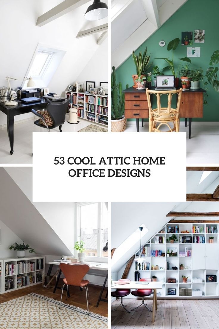 there are pictures of different rooms in this house with the words cool attic home office designs