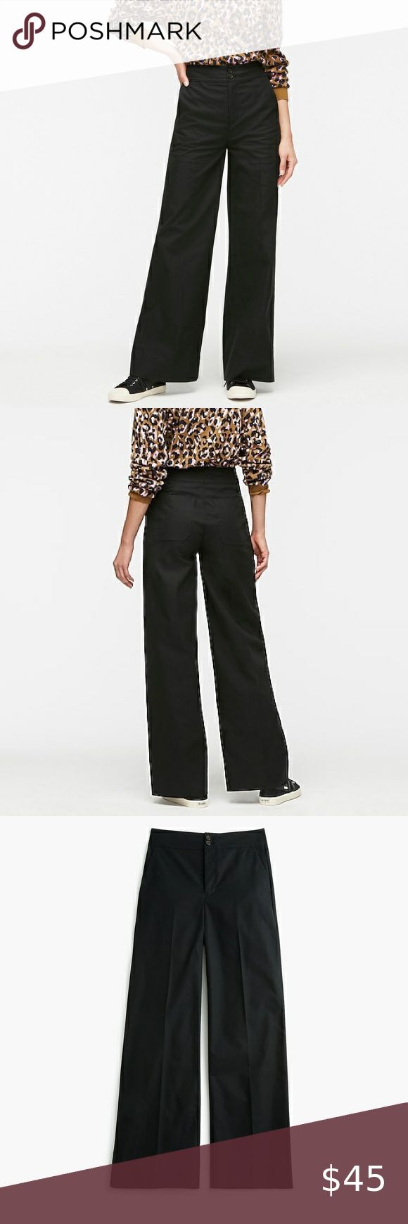 ||J.CREW|| “the Frankie” wide leg trouser pants Has so much stretch!  Extremely versatile, wear with heels and a body suit, or sweat shirt and sneakers!  BNWT! J. Crew Pants & Jumpsuits Wide Leg Chic High Waist Jeans For Work, Chic High-waist Jeans For Work, High Rise Wide Leg Pants For Fall Workwear, Workwear Wide-leg Jeans With Elastic Waistband, Chic Wide Leg Cotton Pants For Work, High Rise Bottoms For Business Casual In Fall, High-rise Bottoms For Business Casual Fall Season, High Rise Wide Leg Pants With Pockets For Work, High Rise Wide Leg Pants For Work With Pockets