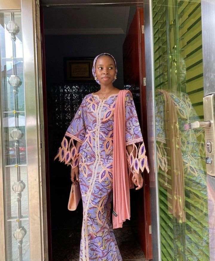 Long Fitted Gown Ankara, Arewa Ankara Styles For Eid, Hausa Ankara Long Dress Styles, Fulani Ankara Gown Styles, Atampa Styles Gown For Eid, Ankara Hausa Dress Styles, Latest Atampa Styles, Shadda Gown Styles For Women, Atamfa Gown Styles