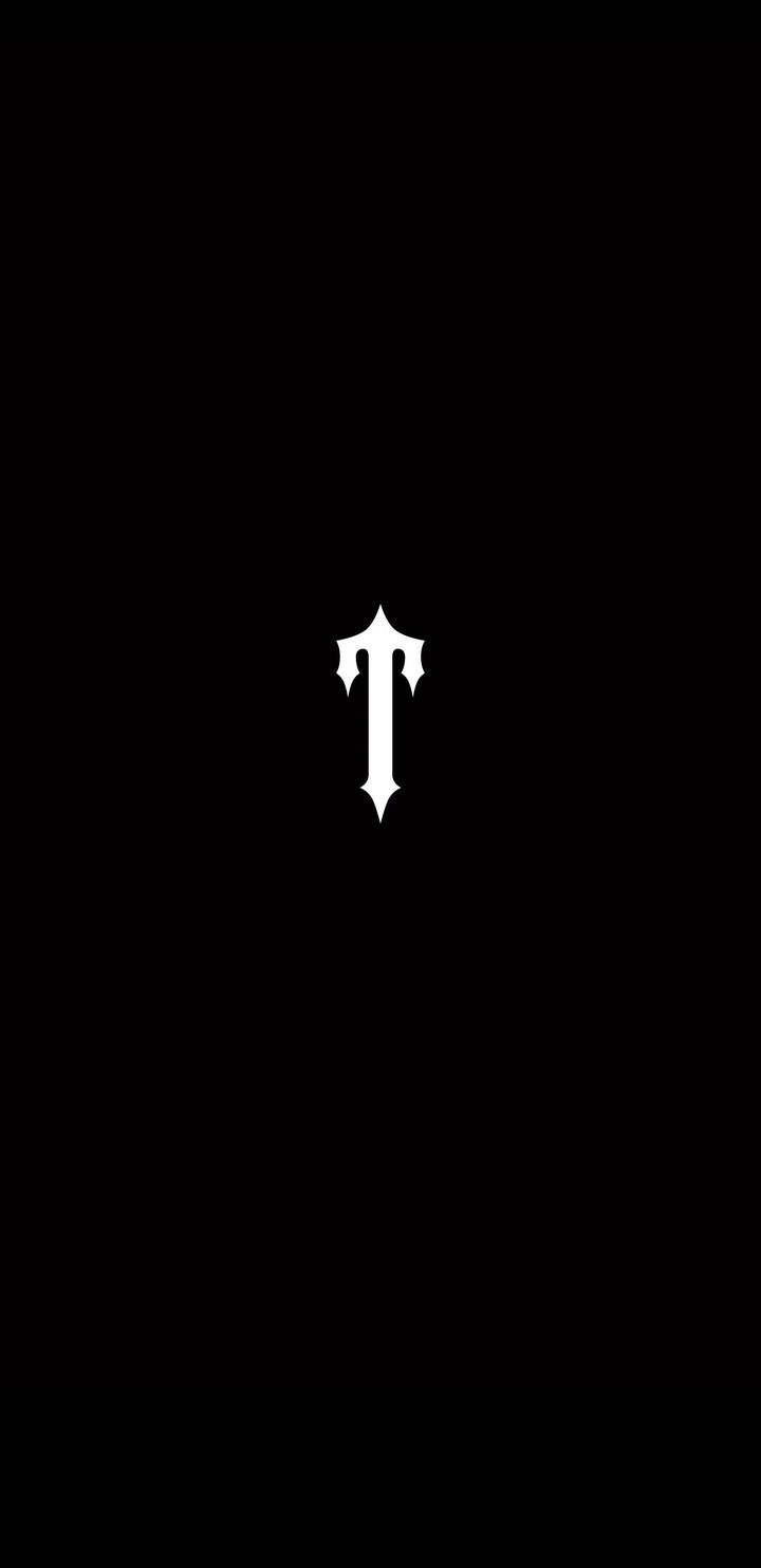 a black background with the letter t in white on it's left side and an arrow at the top