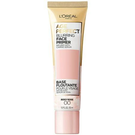 Age Perfect by L'Oreal Paris Cosmetics Blurring Face Primer is infused with caring serum and features a universal rosy formula that works well on its own or with your foundation. It instantly blurs the look of lines and pores and diffuses the look of lines with a natural-looking, soft-focus finish. The rosy formula is universally flattering and helps boost healthy-looking, radiant skin. Size: 1 fl oz.  Color: Pink. Best Drugstore Primer, Blurring Primer, Foundation With Spf, Loreal Makeup, Moisturizing Foundation, Best Primer, Perfect Face, Foundation Primer, Nude Lipstick