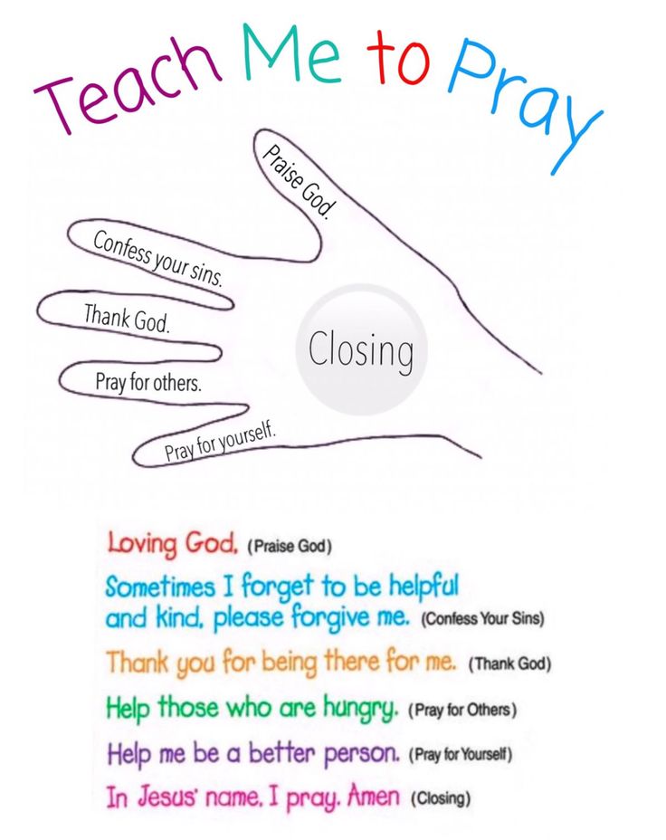 a hand that has the words teach me to pray in different colors and font on it