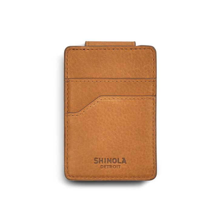 Our sturdy and reliable Magnetic Money Clip Wallet, designed in our Detroit leather studio and built from premium leather. Includes two credit card slots and a leather-wrapped magnetic clip. | Shinola Men's Magnetic Money Clip Card Wallet Leather Wallets With Magnetic Closure For Business, Leather Business Wallet With Magnetic Closure, Brown Travel Wallets With Magnetic Closure, Leather Magnetic Clip, Money Clip Leather Wallet, Leather Studio, Leather Card Wallet, American Leather, Clip Cards