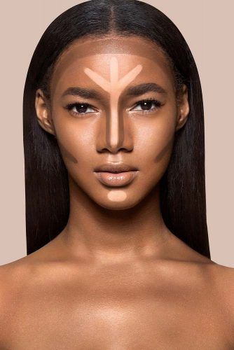 This specific image applies to contouring for medium/dark complexions. You can view more on: How to Apply Contour Makeup Depending on Your Skin Tone ★ See more: http://glaminati.com/contour-makeup/ Highlighter For Dark Skin, Apply Contour, Make Up Diy, Festival Make Up, Makeup For Black Skin, Brown Skin Makeup, Dark Skin Makeup, Contour Makeup, Makeup For Black Women