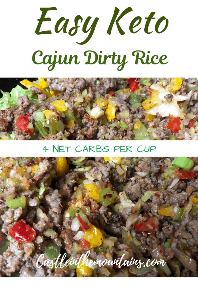 easy keto cajun dirty rice recipe with 4 net cares per cup