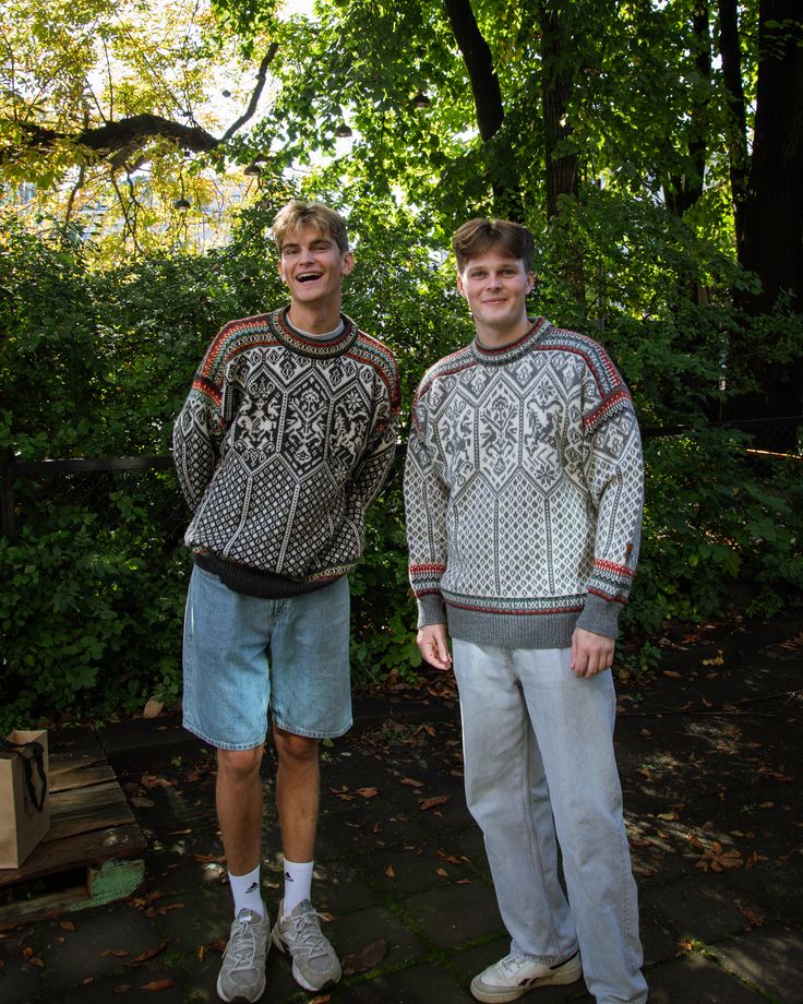 Did you know that Dale of Norway made their true brakethrough as an international brand in 1994, due to the success of the sweater designed for the Winter Olympics in Lillehammer the same year? Here is a picture of two original Lillehammer sweaters from the 90´s, still in excellent shape due to the durable Norwegian wool. Click to see our remake of the sweater for its 30th anniversary this year. Photo by Selma Faster Horses, Norwegian Sweater, Dale Of Norway, Hot Sweater, Goddess Of Love, Mustard Color, Heavy Knit, Winter Olympics, 30th Anniversary