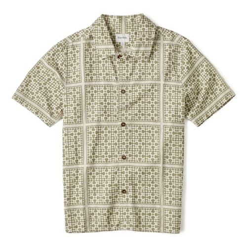 Globally-inspired rayon buttondown Shirt Sleeves, Short Sleeve Shirt, Sleeve Shirt, Tile, Mens Outfits