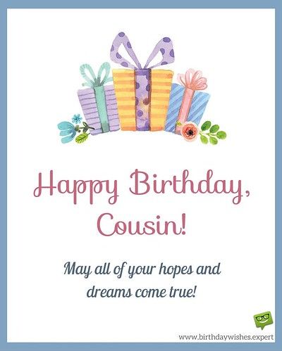 a birthday card that says happy birthday cousin