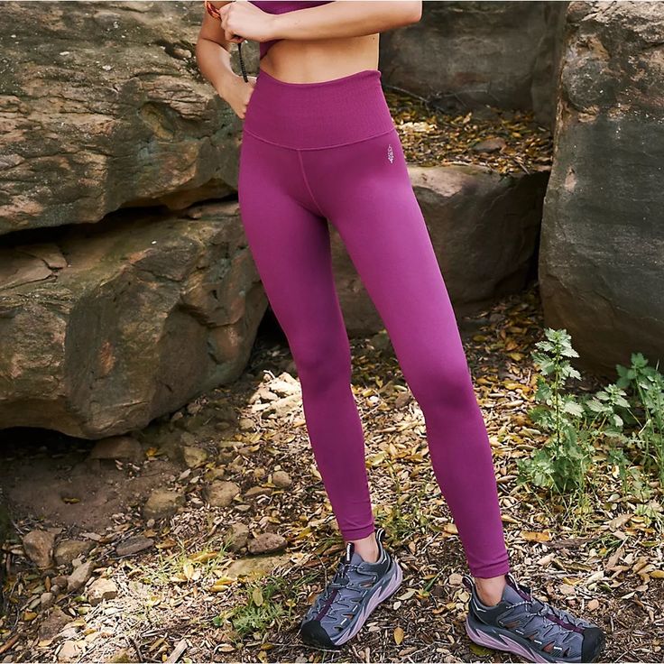 Nwot. Size M/L These Ultra-Flattering Leggings Transition To Brunch, Bikram And Beyond. The Fit: High-Rise Waist; 7/8 Crop The Feel: Ultra-Soft; Holds-You-In Waist The Features: Ribbed Knit Design; Spf 30 Uv Protection Why We Them: They're A Wear-Everyday, Tried-And-True Fave 24% Spandex 76% Nylon High Waist High Stretch Purple Bottoms, High Stretch Purple Yoga Pants, Casual High-waisted Purple Yoga Pants, Casual High Waist Purple Yoga Pants, Casual Purple High Waist Activewear, Purple High-stretch Workout Pants, Purple High Waist Stretch Yoga Pants, High Waist Stretch Purple Yoga Pants, High Stretch Full Length Purple Leggings