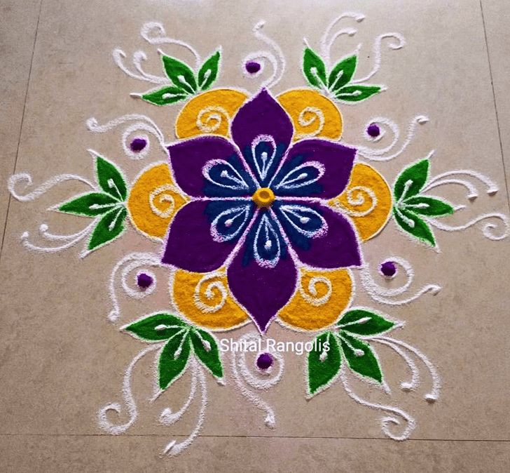 a colorful flower design on the floor