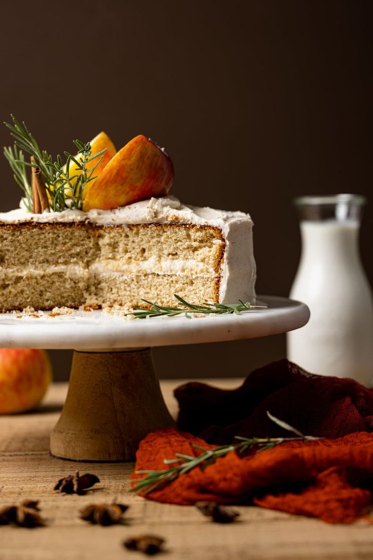 a slice of cake on a white plate