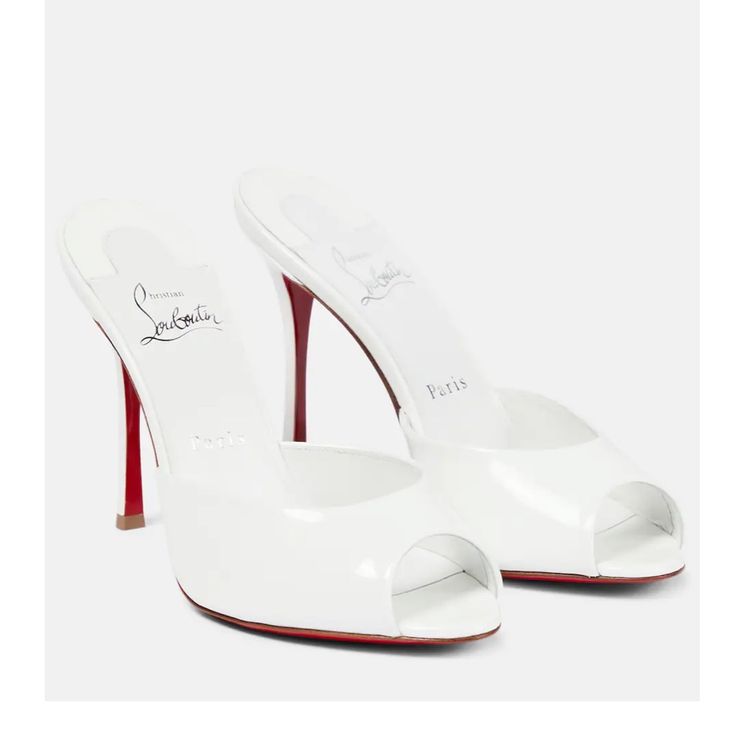 New In Box White Louboutin, Louboutin Online, Louboutin Heels, Lipstick Red, Christian Louboutin Women, Evening Shoes, Leather Mules, Dream Shoes, Louboutin Shoes