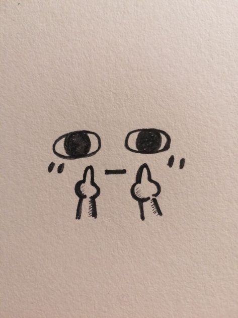 a drawing of two eyes and one nose