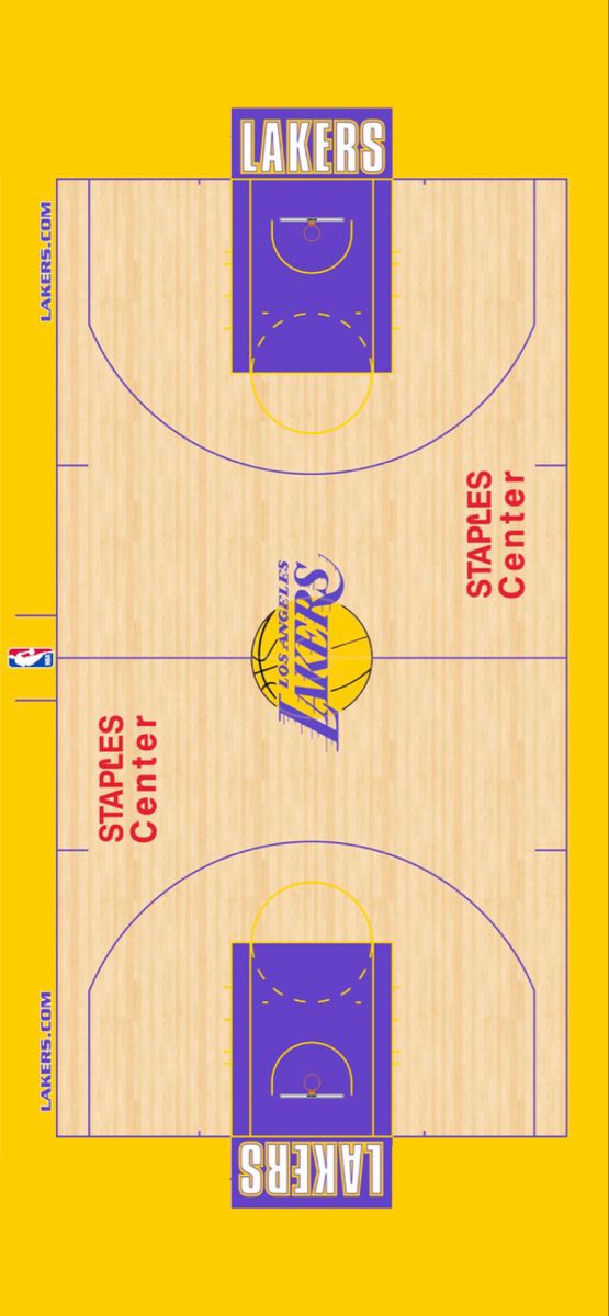 a basketball court with the words lakers on it