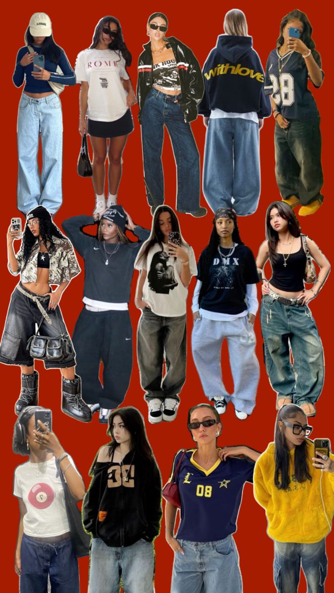 #90s #streetwear #coolgirl #street Streetwear Women Outfits, Y2k Streetwear Aesthetic, 90s Street Style, Street Style Outfits Casual, 2000s Streetwear, Thrifted Outfits, Outfit Inspo Casual, Cute Preppy Outfits, 90s Streetwear