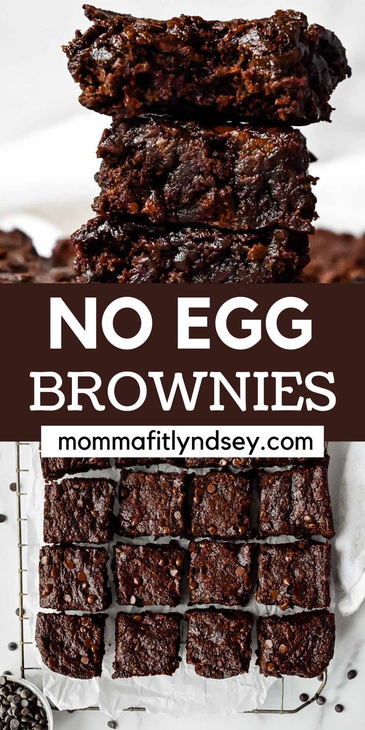 stack of eggless brownies and sliced brownies on a cooling rack. 1 Egg Dessert Recipes, Dairy Free Egg Free Brownies, One Egg Brownies, No Egg Chocolate Desserts, Egg Free Brownies Easy, Egg Less Brownies Recipes, Easy Baking Recipes No Eggs, Gf Egg Free Desserts, Gluten Free Egg Free Brownies